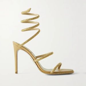 Cleo crystal-embellished satin sandals | Chicly Hub