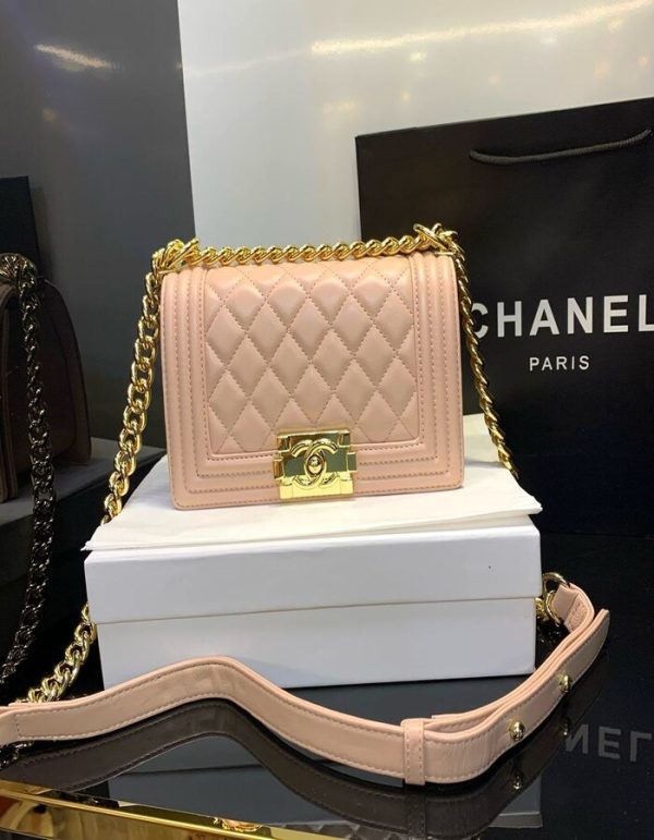 Chanel Old White Caviar Chevron Boy Bag | Chicly Hub