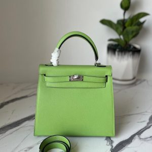 Hermes Kelly Sellier Bag 25 Vert De Gris Epsom | Chicly Hub