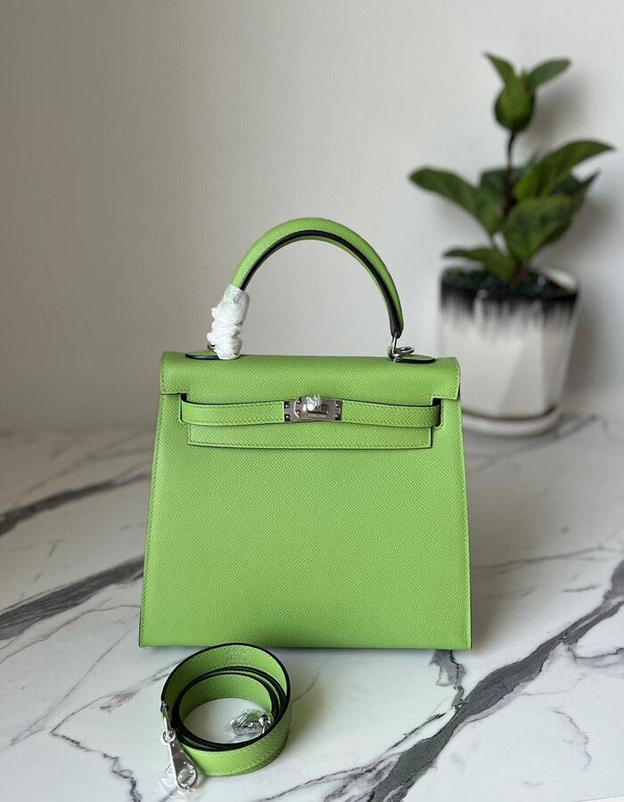 Hermes Kelly Sellier Bag 25 Vert De Gris Epsom | Chicly Hub