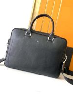 Black Montblanc briefcase made of genuine leather | Chicly Hub