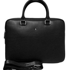 Black Montblanc briefcase made of genuine leather | Chicly Hub