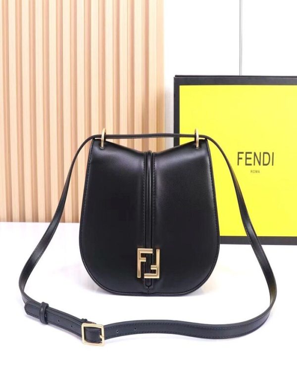 Medium Fendi satchel bag with curved | Chicly Hub