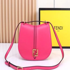 Medium Fendi satchel bag with curved | Chicly Hub