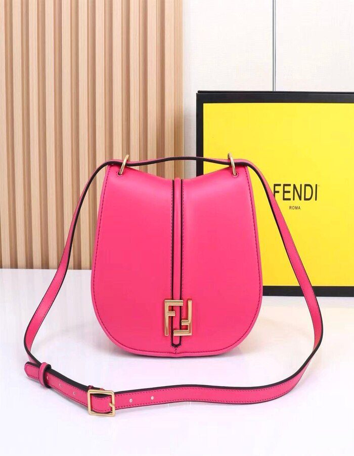 Medium Fendi satchel bag with curved | Chicly Hub