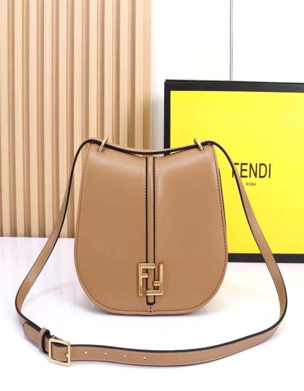 Medium Fendi satchel bag with curved | Chicly Hub