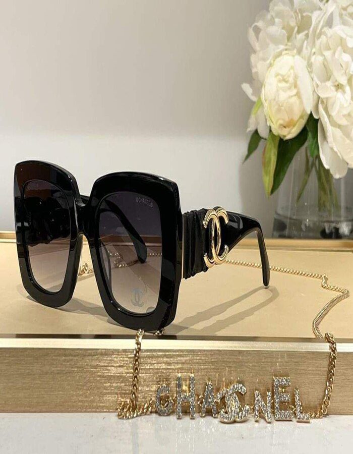 CHANEL Acetate Calfskin Square Sunglasses | Chicly Hub