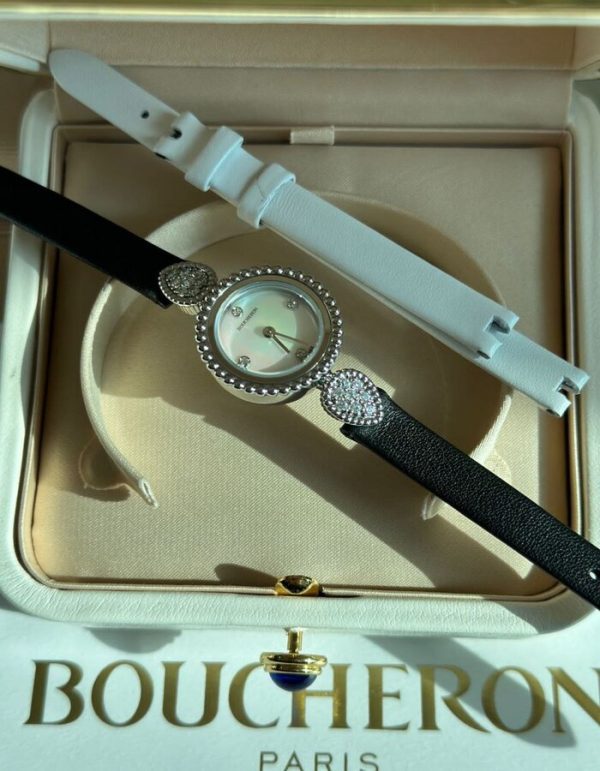 Boucheron18ct rose-gold round dial watch | Chicly Hub