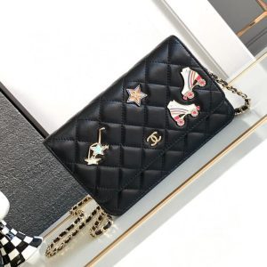 Chanel Wallet On Chain – Black | Chicly Hub