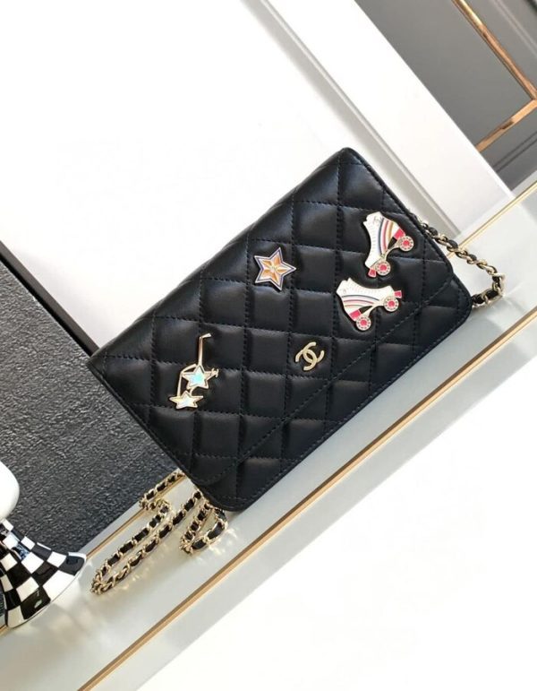 Chanel Wallet On Chain – Black | Chicly Hub