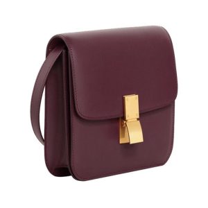 CELINE Camel Calf Leather Medium Classic Box Flap Bag | Chicly Hub