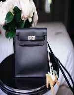 Hermès Black Swift Kelly Danse Palladium | Chicly Hub