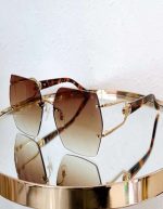 Gucci Fork sunglasses geometric metal frame color shiny rose gold | Chicly Hub