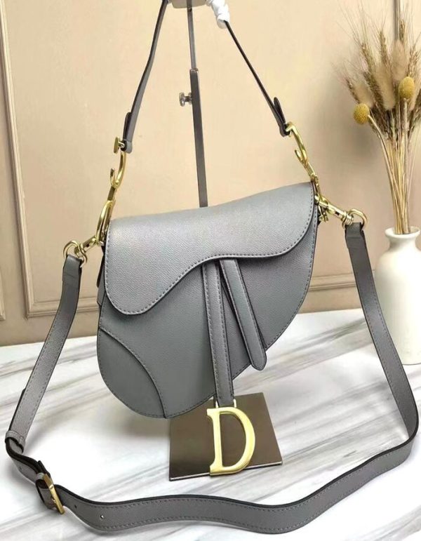 Christian Dior Grained Calfskin Saddle Bag | Chicly Hub