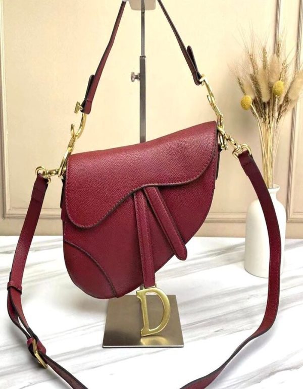 Christian Dior Grained Calfskin Saddle Bag | Chicly Hub