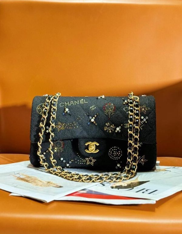 Chanel Double Flap Bag Tweed Medium | Chicly Hub