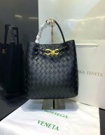 Bottega Veneta Andiamo Small White Leather Top Handle Bag | Chicly Hub