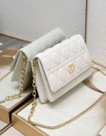 DIOR CARO POUCH Soft cannage calfskin in latte | Chicly Hub