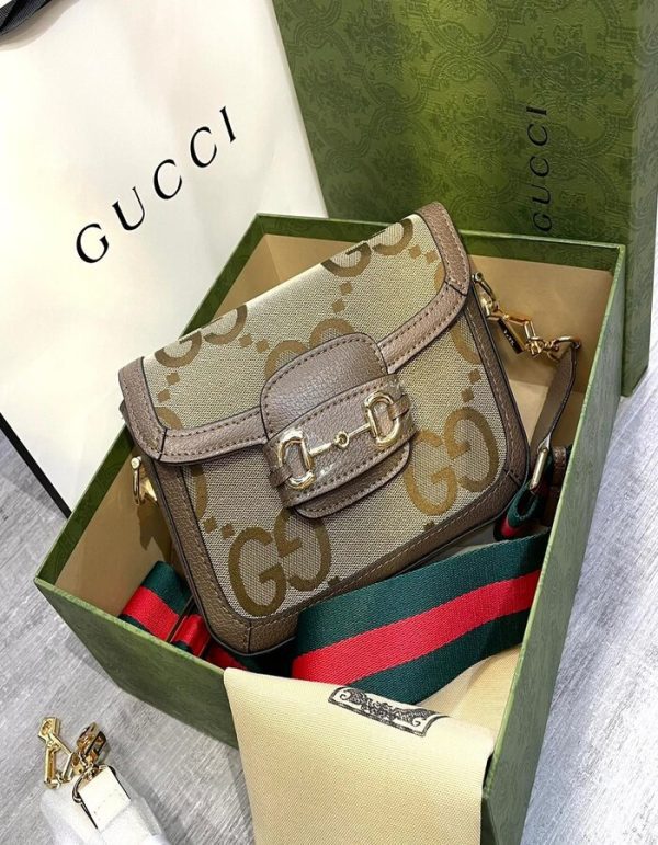 GUCCI Beige & Off-White ' 1955' Horsebit Shoulder Bag | Chicly Hub