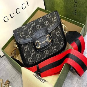 GUCCI Beige & Off-White ' 1955' Horsebit Shoulder Bag | Chicly Hub