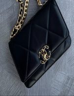 CHANEL Lambskin Quilted Chanel 19 Wallet On Chain WOC | Chicly Hub