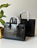 SAINT LAURENT Calfskin Crocodile Embossed Baby Sac De Jour | Chicly Hub