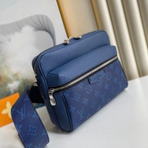 LOUIS VUITTON Taiga Monogram Outdoor Messenger Cobalt | Chicly Hub