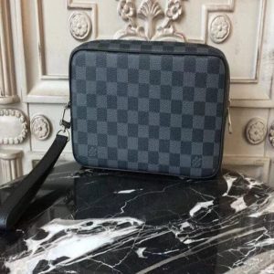 Authentic LOUIS VUITTON Damier Graphite Pochette Kasai | Chicly Hub