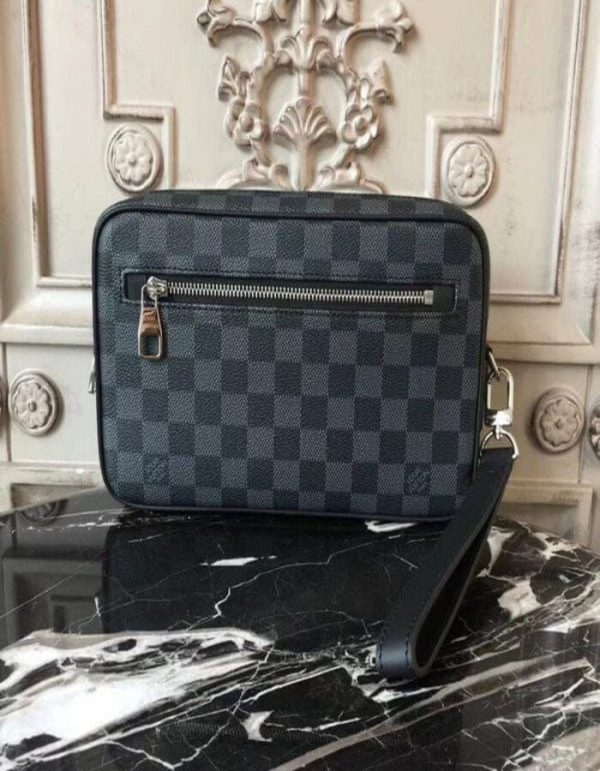 Authentic LOUIS VUITTON Damier Graphite Pochette Kasai | Chicly Hub