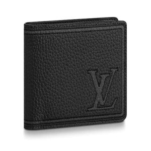 LV Unisex Multiple Wallet in Taurillon Leather-Black | Chicly Hub