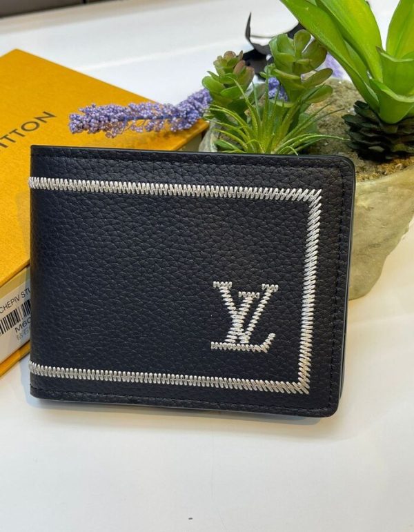 LV Unisex Multiple Wallet in Taurillon Leather-Black | Chicly Hub