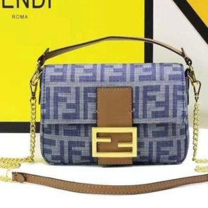 Fendi Baguette handbag with brown leather trim | Chicly Hub