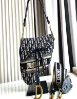 Christian Dior Oblique Embroidered Saddle Bag | Chicly Hub