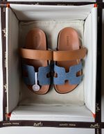 Hermes Men's Chypre Doblis (Suede) Tan Sandal | Chicly Hub