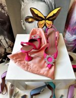 Amina Muaddi Pink Satin Begum Slingback Pumps | Chicly Hub