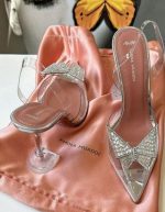 Amina Muaddi x AWGE Phoenix Glass PVC Slingback Pumps | Chicly Hub