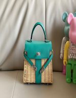 Hermès Kelly 20 cm Picnic handbag wicker | Chicly Hub