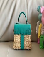 Hermès Kelly 20 cm Picnic handbag wicker | Chicly Hub