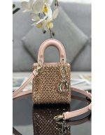 Dior Women CD Mini Lady Bag Square-Motif Embroidery | Chicly Hub