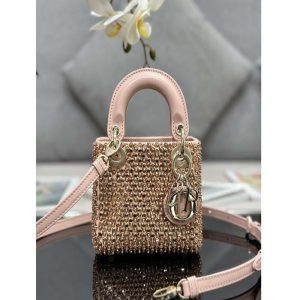 Dior Women CD Mini Lady Bag Square-Motif Embroidery | Chicly Hub