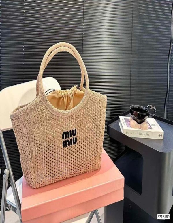 Miu Miu IVY cotton mesh bag | Chicly Hub