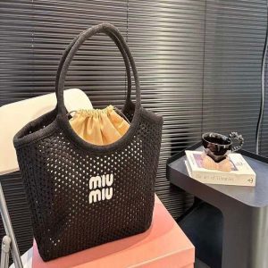 Miu Miu IVY cotton mesh bag | Chicly Hub