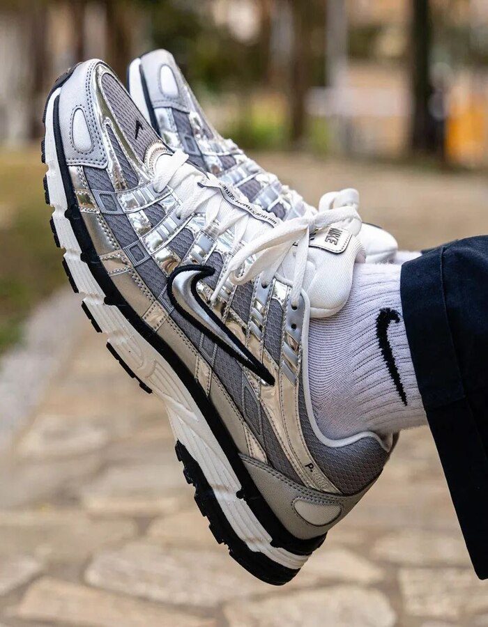 Nike P-6000 White/Metallic Silver/Pure Platinum/Black | Chicly Hub