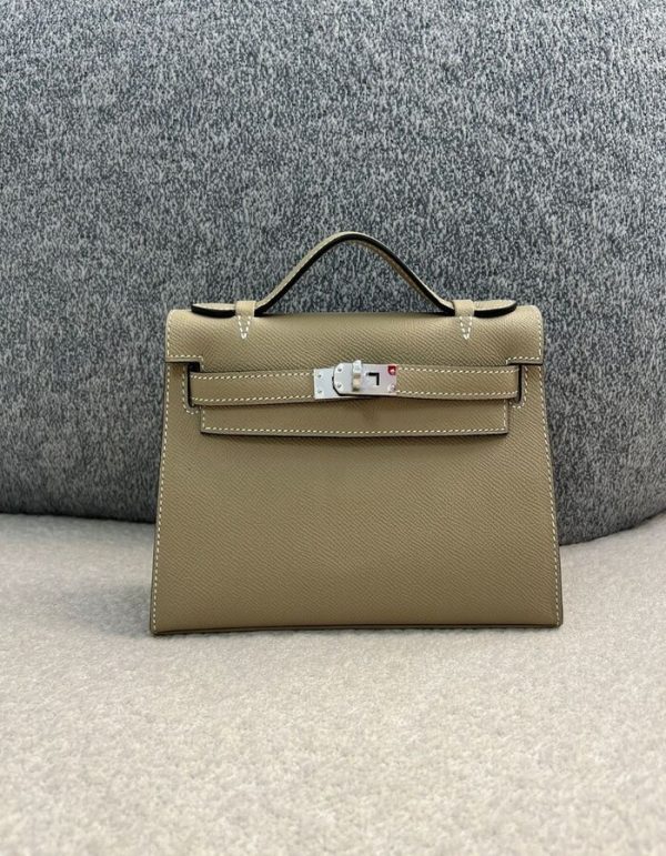 Hermes Swift Kelly Pochette Clutch Gris Perle | Chicly Hub