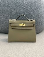 Hermes Swift Kelly Pochette Clutch Gris Perle | Chicly Hub