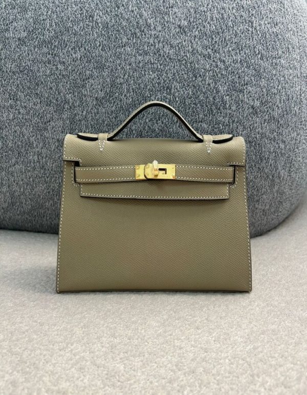 Hermes Swift Kelly Pochette Clutch Gris Perle | Chicly Hub