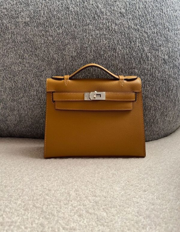 Hermes Swift Kelly Pochette Clutch Gris Perle | Chicly Hub