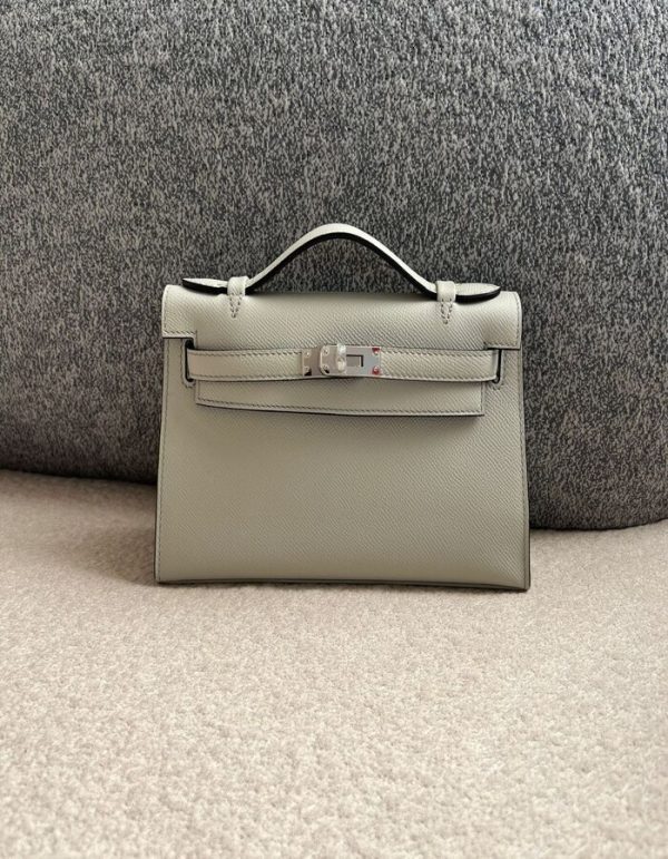 Hermes Swift Kelly Pochette Clutch Gris Perle | Chicly Hub