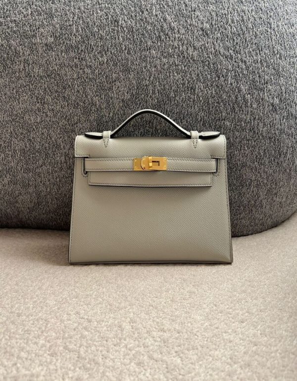 Hermes Swift Kelly Pochette Clutch Gris Perle | Chicly Hub