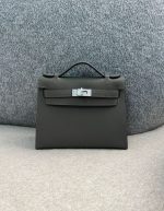 Hermes Swift Kelly Pochette Clutch Gris Perle | Chicly Hub